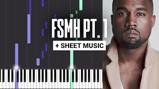 Father Stretch My Hands Pt 1  Kanye West  Piano Tutorial  Sheet Music amp MIDI [upl. by Ytsrik]