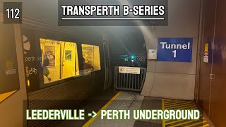 Joondalup line  Transperth BSeries 112  Leederville  Perth Underground [upl. by Nagoh]