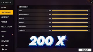 URGENTE 200 DE SENSIBILIDADE CORRE COMO DUPLICAR A SUA SENSI NO FREE FIRE [upl. by Lattimer]