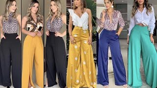 MÁS DE 30 IDEAS PARA COMBINAR TUS PANTALONES PALAZZO ESTE 2022 OUTFITS CON PALAZZOS DE MODA 2022 [upl. by Lalla399]