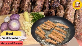 Soft and Juicy Beef Seekh Kabab  Beef Qeema Kabab  Make and Freeze [upl. by Eiloj]