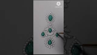 Sketch Earrings to Process Diamond Jewellery Design shorts shortsfeed earrings jewellery [upl. by Aramois]