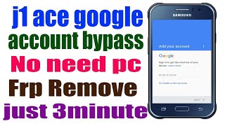 j1 ace google account bypass  frp remove easy way no need computer [upl. by Elene]