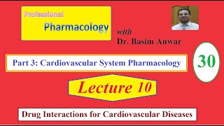 30 Cardiovascular System Pharmacology Lecture 10 Drug Interactions for Cardiovascular Diseases [upl. by Ametaf]