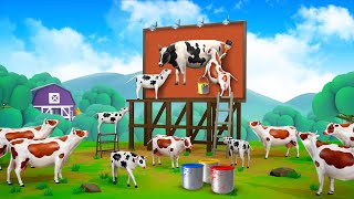 Cows Farm Escape  Funny Animals 3D Cartoons  Crazy Cows Escaping From the Farm [upl. by Peterman]