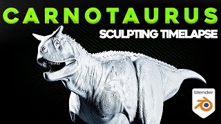 Digital Sculpting a Prehistoric Carnotaurus in Blender 3D [upl. by Assertal]