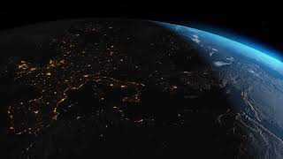 Rotating Earth at Night  Earth Close Up  Royalty Free Video  Motion graphics backgrounds [upl. by Anayeek]