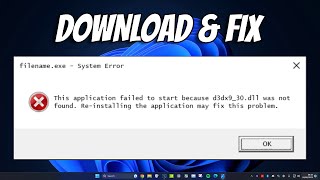 How To Fix d3dx930dll Was Not Found This Application Failed To Start [upl. by Elly]