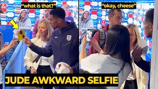 Jude Bellingham awkward reaction after journalist ask kpop selfie style following win against Swiss [upl. by Yderf]