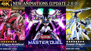 NEW MASTER DUEL ANIMATIONS Update 200  Dragon Archfiend Quasar Dragon Crimson Dragon AA ZEUS [upl. by Hgielram778]