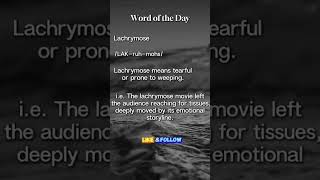 Word of the Day Lachrymose shorts reels knowledge englishlearning [upl. by Riley776]