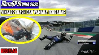 Vinales Crash dan Yamaha terbakar di MotoGP Styria [upl. by Ashjian]