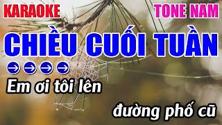 Chiều Cuối Tuần Karaoke Tone Nam  Dm  Karaoke 9999  Beat Mới [upl. by Akiem]