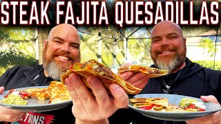 THE BEST STEAK FAJITA QUESADILLAS ON THE GRIDDLE EASY GRIDDLE RECIPE [upl. by Birecree275]