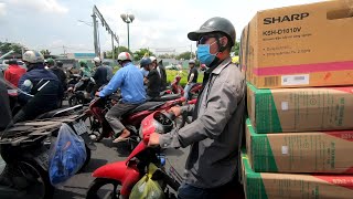 Motorcycle Traffic Ho Chi Minh City Vietnam [upl. by Noxas]