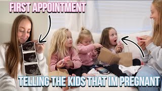 TELLING THE KIDS IM PREGNANT First appointment Official Due Date  Heart Rate [upl. by Gladys]