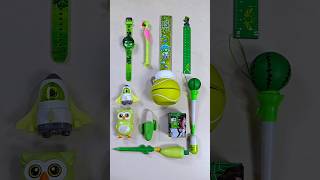 Stationery gadgets collection eraser sharpener pencil green stationery items stationery [upl. by Hanid]