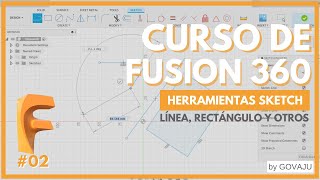 CURSO FUSION 360  ¿CÓMO DIBUJAR UN SKETCH ✍ Parte 1  Línea y rectángulo 2 [upl. by Niwhsa]