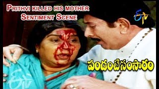 Prithvi killed his mother  Sentiment Scene  Pandanti Samsaram  Krishna  Ravali  ETV Cinema [upl. by Assirrec]