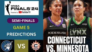 Sun vs Lynx Game 5 Predictions 2024 WNBA Playoff Semi Finals on Tue Oct 8 2024 [upl. by Bikales]