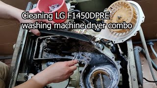 LG F1450DPRE washing machine and dryer combo cleaning steps [upl. by Nissa]