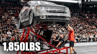 2023 STRONGEST MAN ON EARTH CAR LEG PRESS FULL EVENT  1850lbs [upl. by Aicenev]