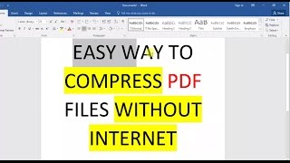 Easy way to compress PDF files without Internet using MS Word [upl. by Rainger]