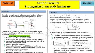 Série dexercices Propagation des ondes lumineuses exe 12 Pour Briller en 2 Bac BIOF [upl. by Nida]