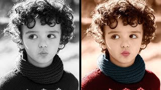 How to colorize a black and white photo in photoshop [upl. by Eki]