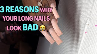 Long Acrylic Nails DOS AND DONTS Acrylic Nails Process [upl. by Ennayhc]