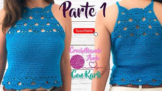 Blusa tejida a crochet  😍 Modelo quotBelaquot 😍 Parte 1  FACIL Y EN TODAS LAS TALLAS  Paso a Paso [upl. by Geddes]