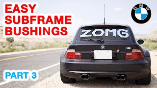 Easy E30  E36  Z3 Subframe Bushings NO BURNING  Part 3 [upl. by Nedyarb]