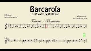 Barcarolle from The Tales of Hoffman Sheet Music for Trumpet and Flugelhorn Offenbach [upl. by Tiphani]