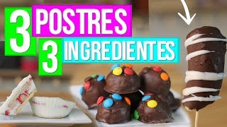 3 Postres con 3 Ingredientes SIN HORNO  RebeO [upl. by Ellennoj]