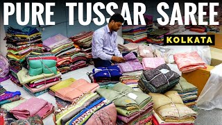 Pure Tussar Silk amp Pure Organza Handwork Saree Manufacturer amp Wholesaler in Kolkata  SABOO SAREES [upl. by Normac]