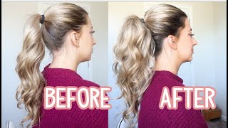 HOW TO FULL PONYTAIL HAIR HACK YOU NEED TO TRY MEDIUM amp LONG HAIRSTYLE [upl. by Ordnassela]