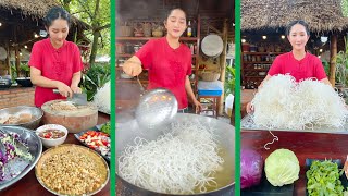 Mommy Chef cook Crispy Rice Noodle and make delicious recipe  Cooking with Sros [upl. by Katina]