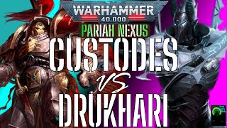 Adeptus Custodes vs Drukhari Warhammer 40K Battle Report 2000 pts 10th Edition Pariah Nexus [upl. by Carson740]