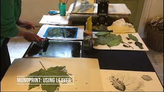 Monoprint Using Leaves 1 [upl. by Lohner]