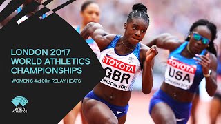 Womens 4x100m Relay Heats  World Athletics Championships London 2017 [upl. by Cirted]