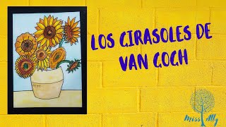 Como dibuja los Girasoles de Vincent Van Gogh de una manera fácil y divertida [upl. by Basilius629]