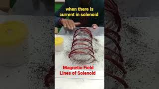 magnetic fields lines of solenoid shorts class10science scienceexperiment [upl. by Mailiw722]