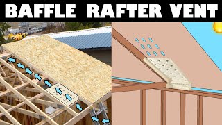 How to install a DUROVENT BAFFLE rafter vent for soffit venting amp roofattic air flow circulation [upl. by Ttsepmet77]