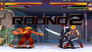 TheMattalocalypse Random Mugen Battle  020  Evil Ryu and Evil Ken VS Squall and Cloud [upl. by Anawik29]