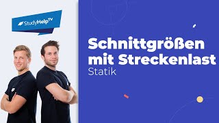 Schnittgrößen berechnen  rechteckige Streckenlast Technische Mechanik StudyHelp [upl. by Bonacci]