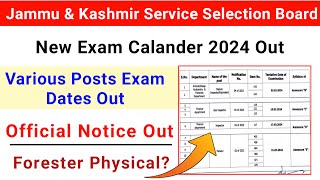 JKSSB Exam Calander 2024  JKSSB Exam Dates 2024  Jkssb Various Posts Exam Notice 2024  Jkssb Jobs [upl. by Enneibaf]