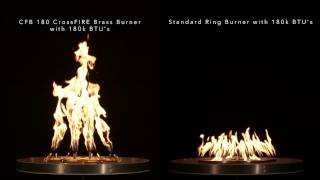 CFB180 CROSSFIRE™ Brass Burner vs Stainless Steel Ring Burner [upl. by Jamnes475]