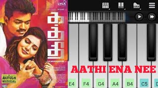 Aathi Song  Kaththi  Easy Piano Tutorial  Perfect Piano  Vijay  Anirudh [upl. by Euqinot40]