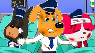 Doberman Papillon Please Wake Up  VERY SAD STORY  Labrador police Animation [upl. by Notyard]