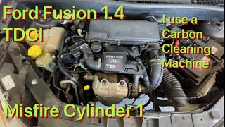 Ford Fusion 14 TDCI Diesel Injector Problems Misfire Cylinder 1 I Use A New Carbon Cleaning Machine [upl. by Adnirol397]